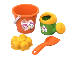 Sand set Malyshariki ?5 "Nyushenka and Pandochka" (bucket, watering can, scoop, flower mould)