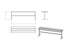 Metal-framed bench (SMK series)