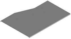 Left reduction cover of self-supporting cable tray KLY 000x00 N, with overall dimensions from 300x200 mm to 1000x800 mm, with me