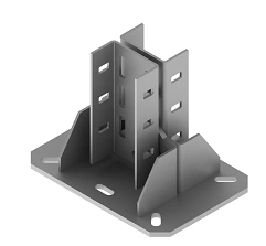 Double BSUS 10D profile crossbeam, with overall dimensions 190x270 mm, metal thickness 8,0 mm, stainless steel, grade AISI