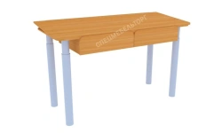 Height-adjustable single desk-part with two drawers