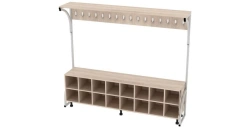 Floor rack with pedestal, one-sided for 16 places 1860x370x1600mm (WxHxH)