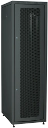 LE05-42U68-PM ITK Cupboard LINEA E 42U 600x800mm doors 2pc glass and metal black.