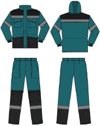 Women's suit (jacket, trousers) for protection against general industrial pollution and mechanical effects (abrasion) made of co
