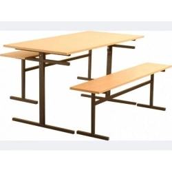 Dining table with bench Model: CO-1 of "Edelwood" trade mark
