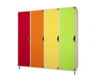 Children's wardrobe for clothes made of wood 4 sections Art. 00018