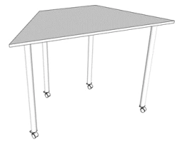 Table (trapezoid, rectangular, semicircular, square, drop) (adjustable/unadjustable)