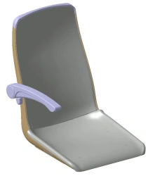 Passenger seat without handrail, with right armrest L01R35.6820040
