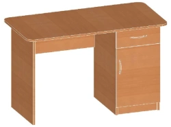 Single desk with drawer and door art U.02.06
