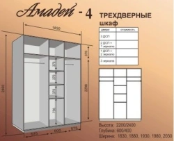 Three-door wardrobe "Amadeus - 4"