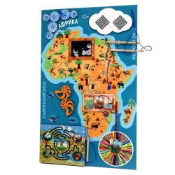 Bisiboard (didactic panel) wall mounted "Animal and plant world of Africa". Series: OUR PLANET - EARTH