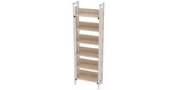 Library single-sided shelving unit 600x280x1910mm (WxHxH)