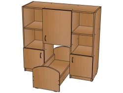 Shelving unit with cot from the "Living Room" set / MGS144