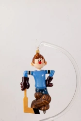 Licence Christmas tree toy made of glass "Blue Goalkeeper"