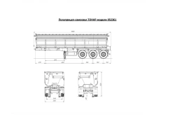 Dump semi-trailer of Tonar 952361 model with axles of TONAR models 20883, 1342.