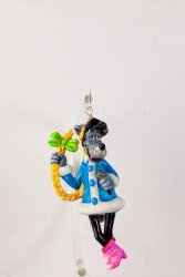 Licence Christmas tree toy made of glass "Snow Maiden Wolf"