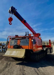 Transport caterpillar all-terrain vehicle TGV-7-M (crane-manipulator)