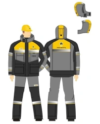Men's suit for protection against low temperatures; short-term exposure to open flame, convective heat; OPZ and