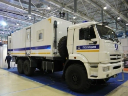 Mobile communication centre of 5027A1 model on the basis of KamAZ 43118 vehicle.