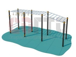 ATM-128 Handrail with height change and possibility of using additional accessories (movable rings), 6 m long, with a pop-up bar