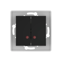 CADUCEUS ALING PRESTIGE Flush-mounted two-way switch with indication 10AX, 250V~, black (soft touch), article no. 6026.