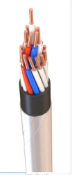 Control cable with copper conductors and rubber insulation for rated alternating voltage up to 660 V with frequency up to 100 Hz