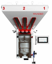 Polymer raw material weighing and volumetric dosing system
