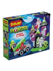 Bauer children's educational constructor toy "Monster Blox" set "Small haunted house, cannon car and 1 hunter".