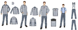 Men's sets for ITR (jacket, shirt-jacket, waistcoat, trousers) special for employees of the organisations of the system "Transne