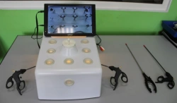 Trainer for training in manipulation of surgical and other instruments during laparoscopy, ROST-LAP
