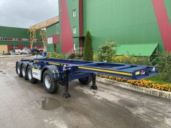 Four-axle semitrailer container carrier model PD-41 of modification PD-41P with axle unit BPW HSFALM 9010-15 V36 61.68.361.147QS