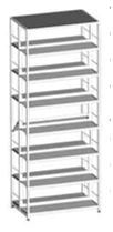 Double-sided shelving unit 900x570x2352 mm