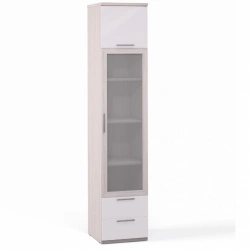 Rimini Ice F9A-01.CG/23P, 1-door glass cupboard, 1 door, panel, 2 drawers, panel shelves from Rimini Ice modular furniture set.