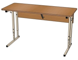 School desk 2-seater, height adjustable, corners rounded, sloping table top (4-6 gr.r.)/ SU26
