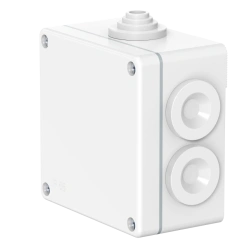 CADUCEUS ALING OG Junction box for open wiring 76x76x45, 6 entries, IP55, 500V~, white, lid fastening 4