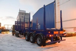 Semi-trailer sorting truck, UZST brand, type 9178, modifications: 9178-0000030 (metal platform with front fence, with a wall)