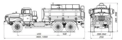 Tank truck for transportation of food liquids (technical water) ??? 4680K2-20 on chassis URAL 4320-1951-60, 4320-1951-62, 4320-1