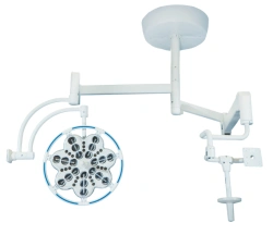Surgical ceiling luminaire with emergency power supply adjustable single unit with additional console "EMALED 300/X"