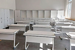 Pupil's two-seat laboratory table with edge No.6 MGS3.091