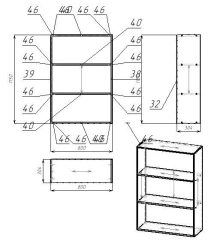 Wooden office shelving unit