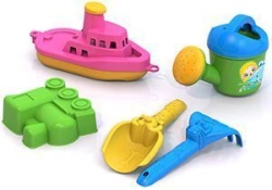 Sand set ?50 (scoop, mould "Transport", watering can, ship, rake)
