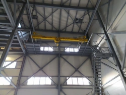 Overhead electric single girder overhead suspension cranes with lifting capacity up to 16 tonnes.