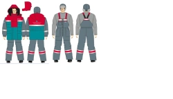 Men's suit (jacket, trousers) for protection against low temperatures, general industrial contamination and mechanical effects.
