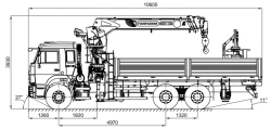 Crane-manipulator automobile KMA-150-2 with additional equipment (working platform) and its modifications (special, cargo flatbe