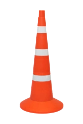 KS-3.8 750 mm elastic signal cone (3 stripes) with 2 white s/o stripes 50 mm each and 1 white s/o - 45 mm (bottom)