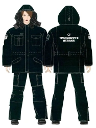 Suits for protection against mechanical effects and general industrial pollution of departmental security workers of PJSC "TRANS