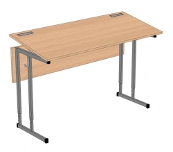 Pupil's table 2-seater, height and angle adjustable, square tube SU-1.2RK