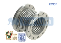 KCOF - axial compensator with multilayer stainless steel bellows with flanged connection.