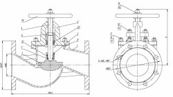 Shut-off and regulating flanged bore valve DN 100 PN 10 series 458 (KMIA.491125.003-05)