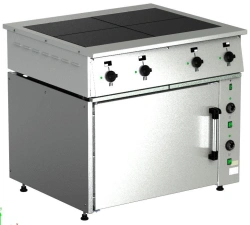 Cooker, electric cooker PE-0,48Ms-022 with roasting cabinet (4 burners with spirals, heat chamber of stainless steel cabinet) 45